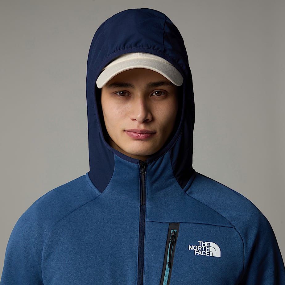 Men The North Face Mountain Athletics 1/4 Zip Hooded Fleece Pullover Blue | NF0A33X0V