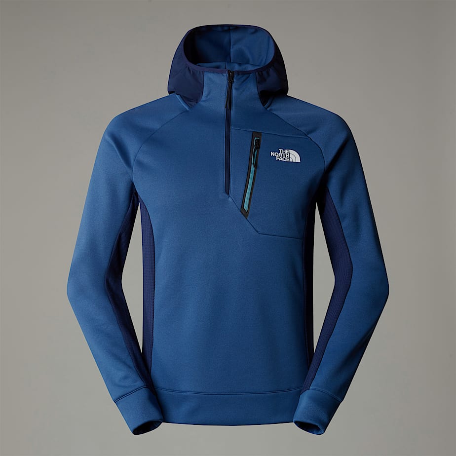 Men The North Face Mountain Athletics 1/4 Zip Hooded Fleece Pullover Blue | NF0A33X0V