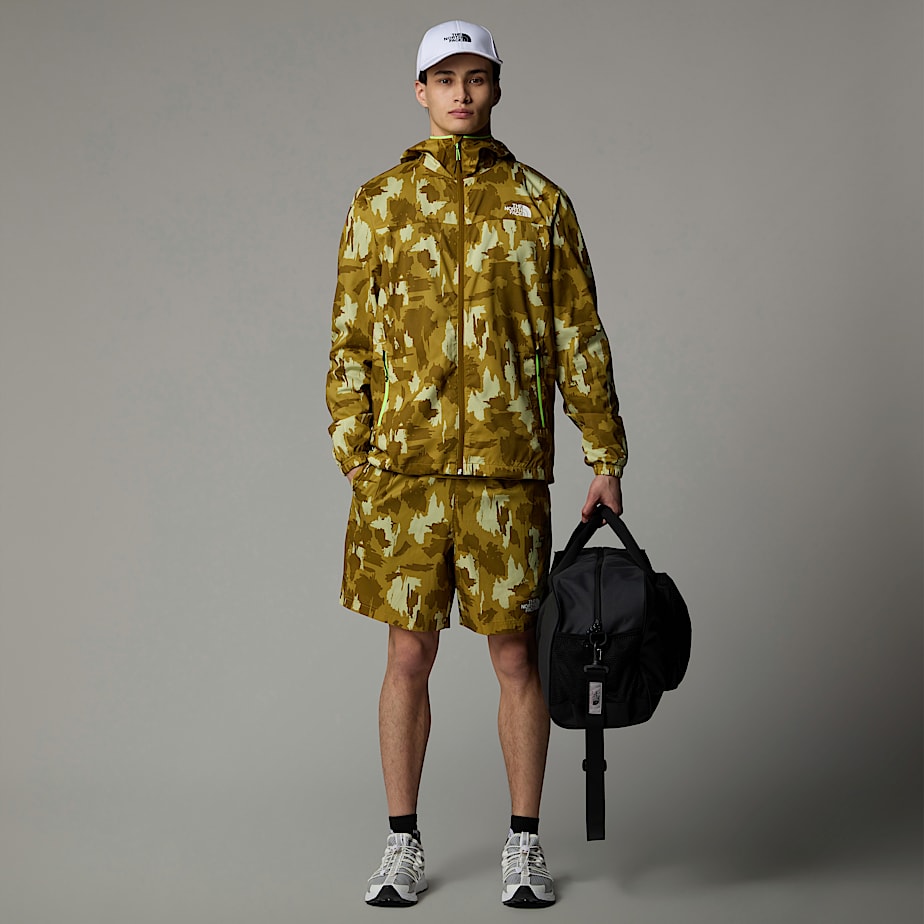 Men The North Face Mountain Athletics Printed Hooded Wind Jacket Brown | NF0A26F5G