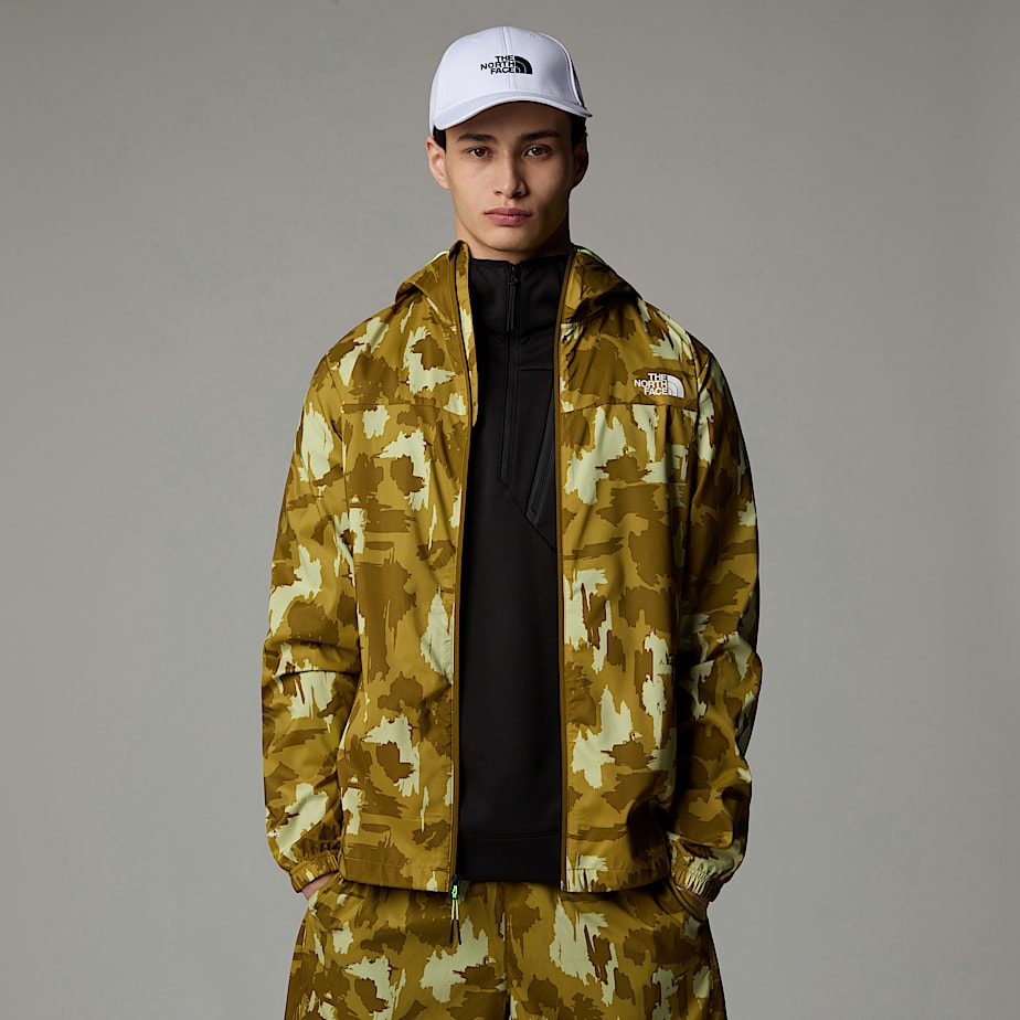 Men The North Face Mountain Athletics Printed Hooded Wind Jacket Brown | NF0A26F5G