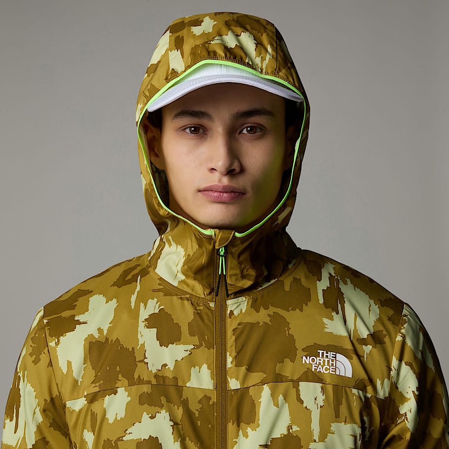 Men The North Face Mountain Athletics Printed Hooded Wind Jacket Brown | NF0A26F5G