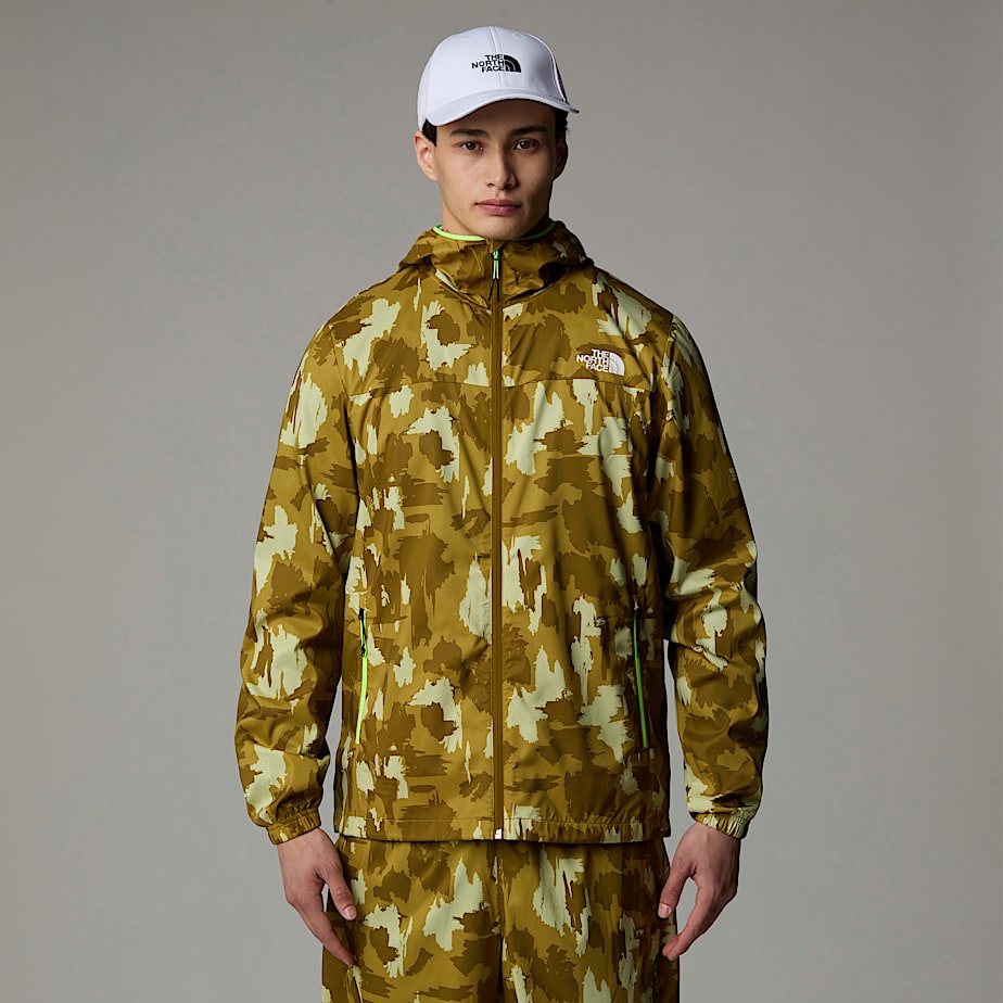 Men The North Face Mountain Athletics Printed Hooded Wind Jacket Brown | NF0A26F5G
