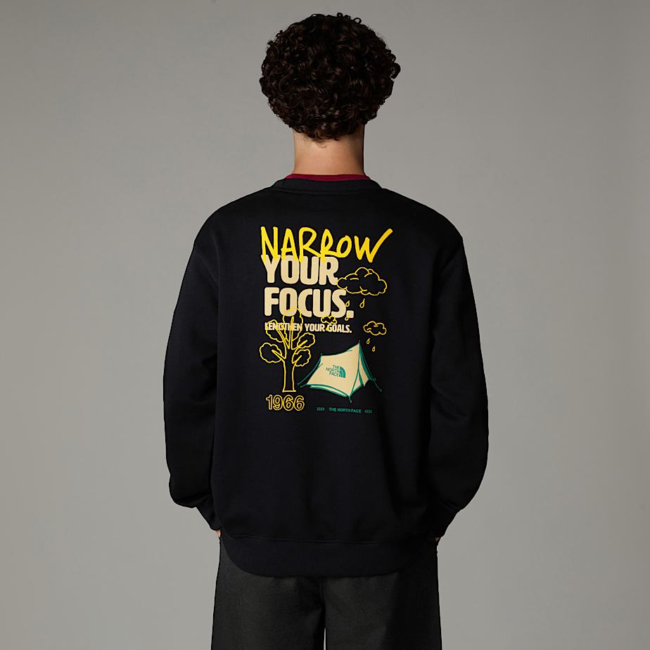 Men The North Face Outdoor Multi Graphic Relaxed Sweatshirts Black | NF0A45Y8C