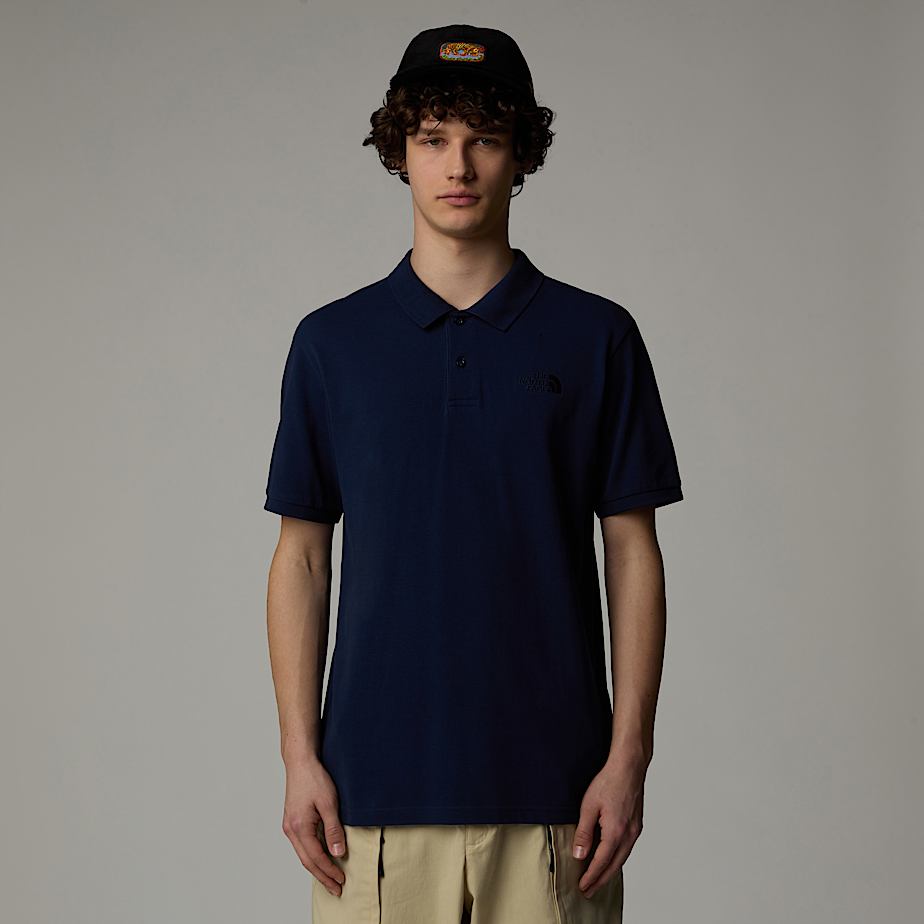 Men The North Face Piquet Polo Shirts Navy | NF0A47M9G