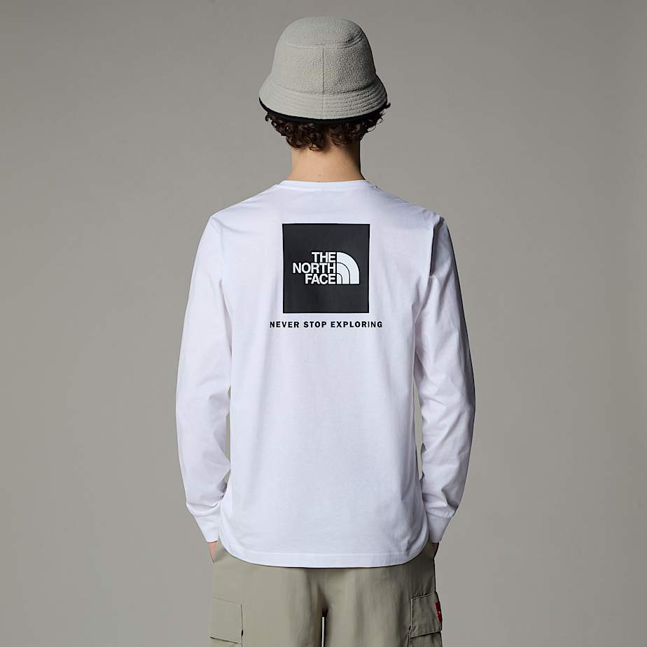 Men The North Face Redbox Long-Sleeve T Shirts White | NF0A96R7N