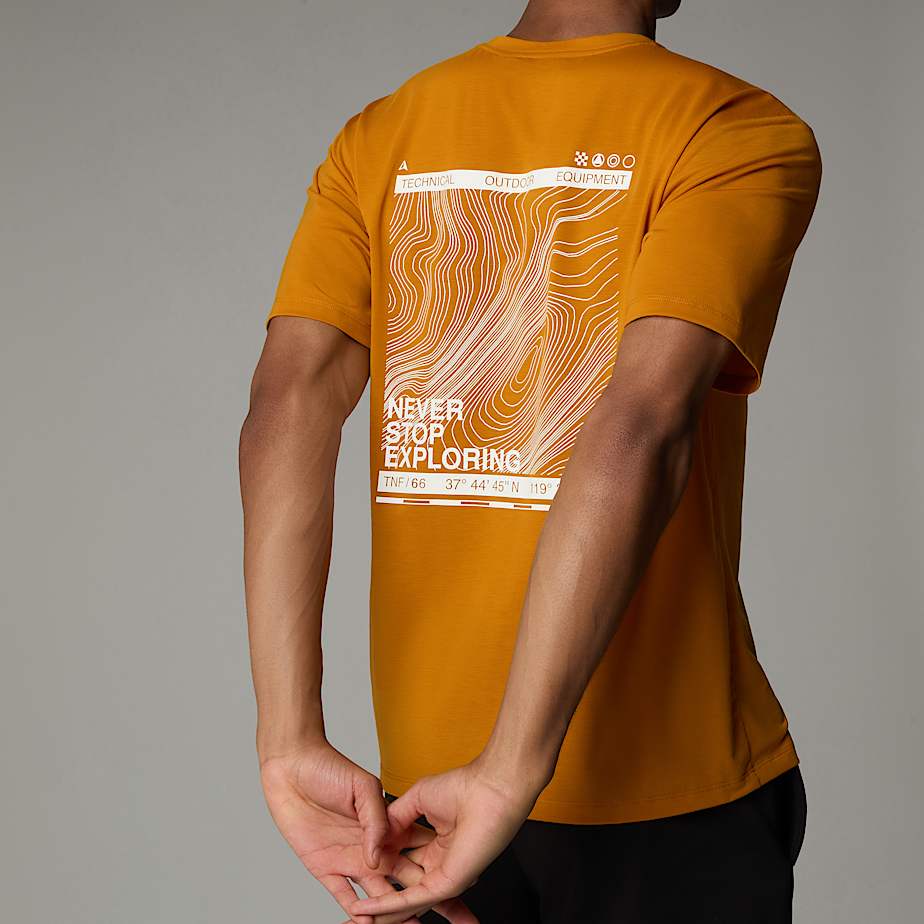 Men The North Face Topographic Foundation T Shirts Orange | NF0A47L8U