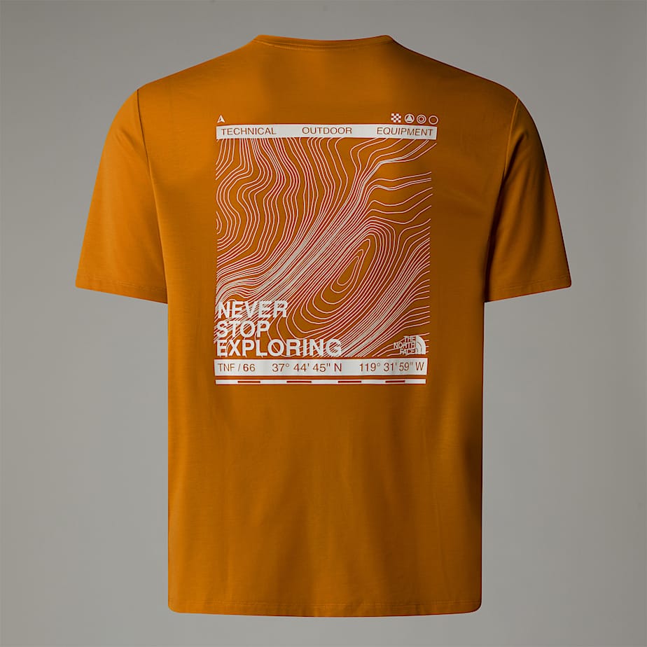 Men The North Face Topographic Foundation T Shirts Orange | NF0A47L8U