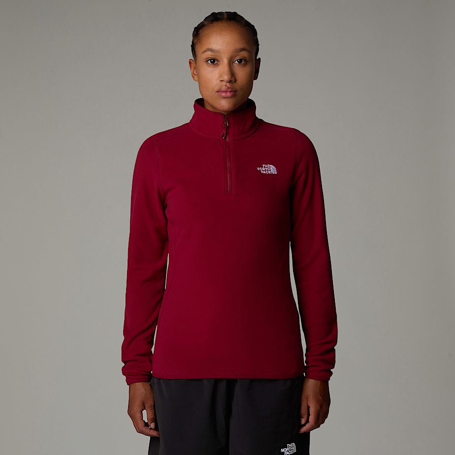 Women The North Face 100 Glacier 1/4 Zip Fleece Pullover Red | NF0A46Y6S