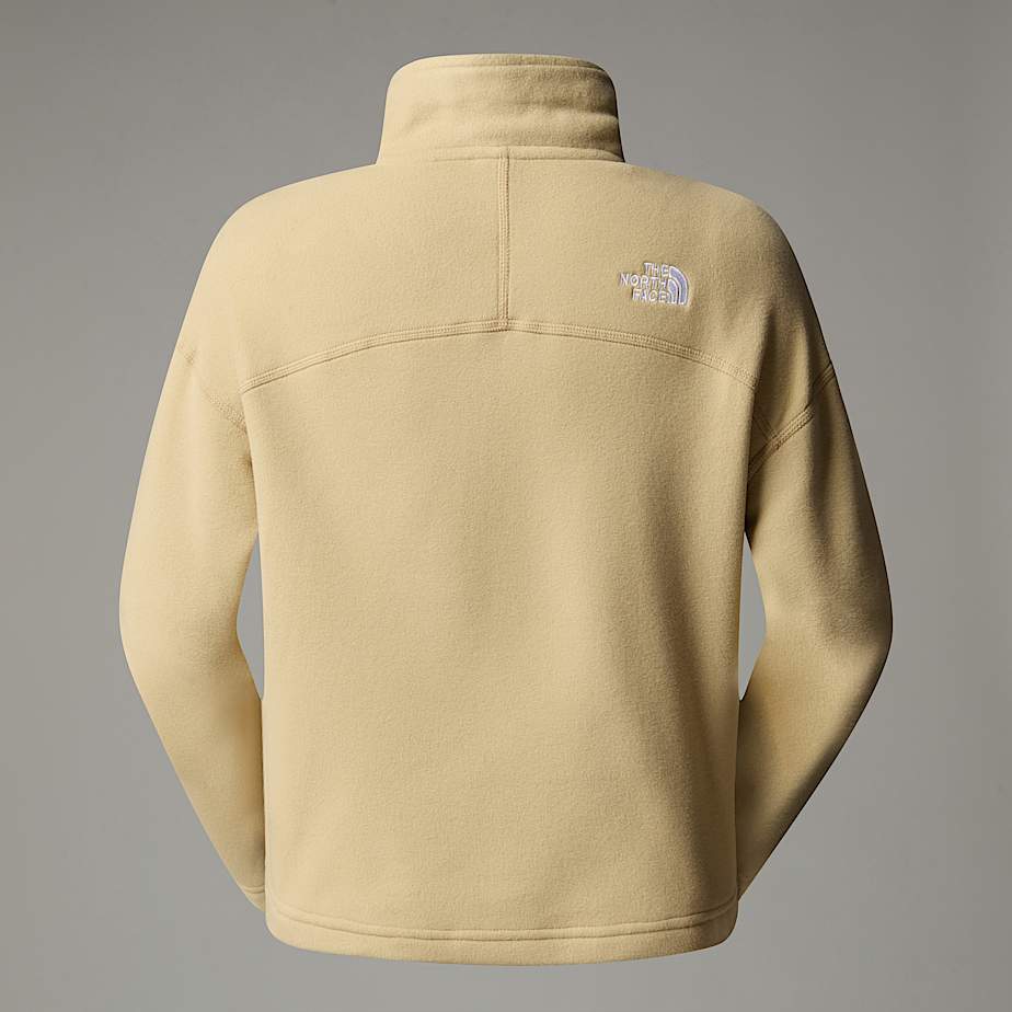 Women The North Face 100 Glacier Cropped 1/4 Zip Fleece Pullover Khaki | NF0A80P1Z
