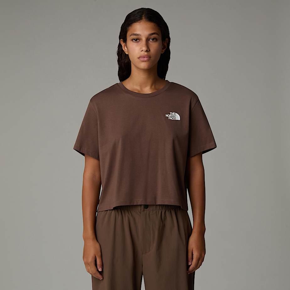 Women The North Face Cropped Simple Dome T Shirts Brown | NF0A68W6H