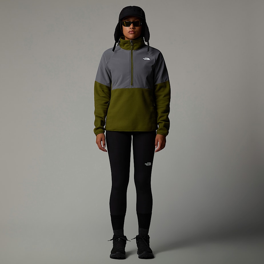 Women The North Face Glacier Heavyweight 1/2 Zip Fleece Pullover Olive | NF0A04K8R