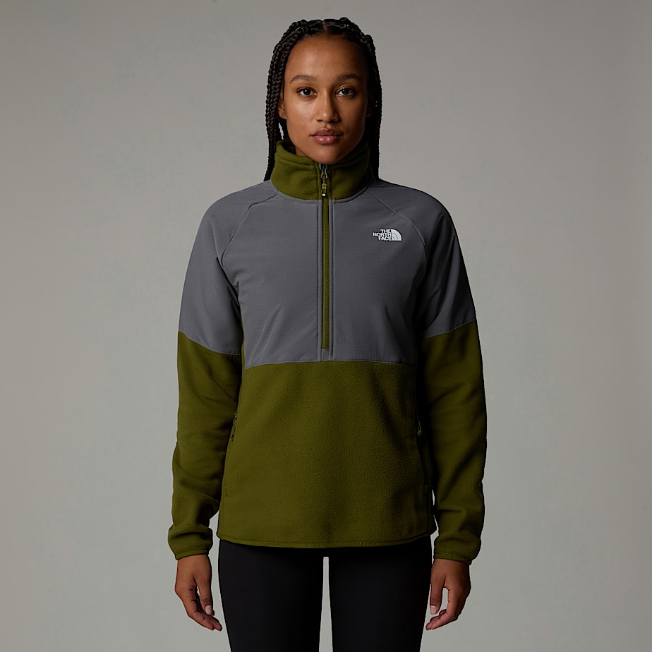 Women The North Face Glacier Heavyweight 1/2 Zip Fleece Pullover Olive | NF0A04K8R