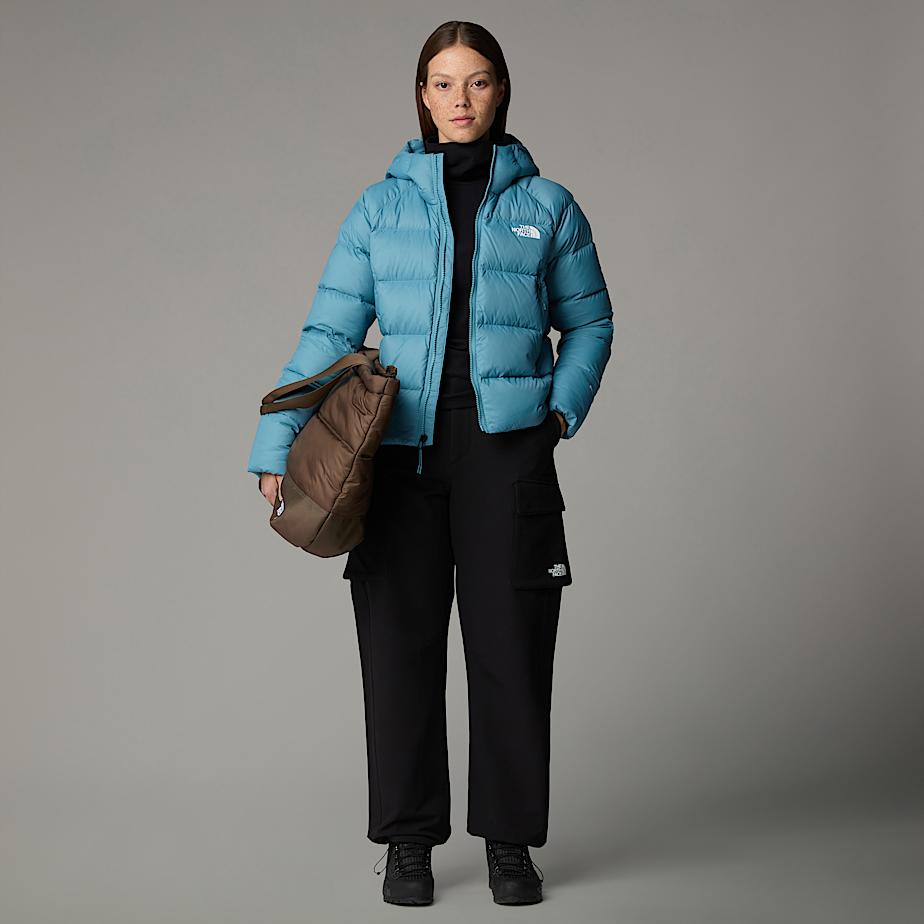 Women The North Face Hyalite Down Hooded Jackets Blue | NF0A01A4P