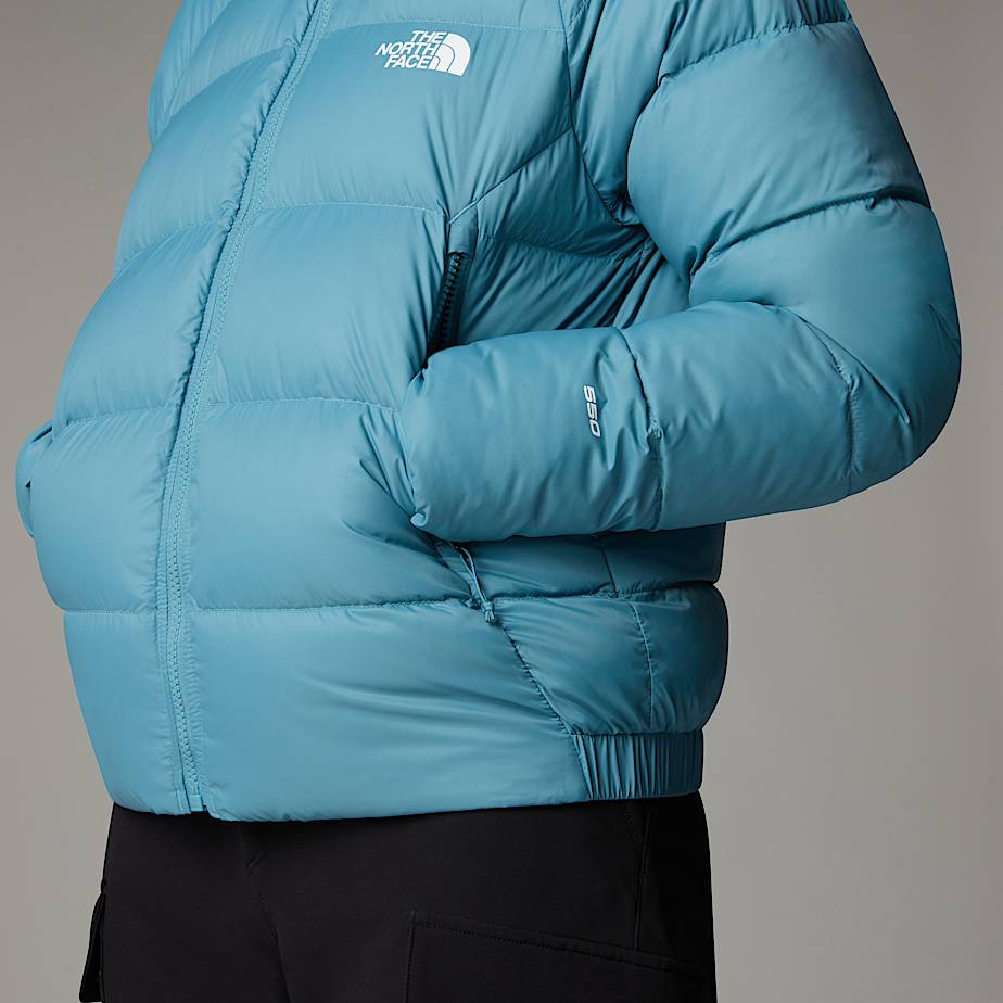 Women The North Face Hyalite Down Hooded Jackets Blue | NF0A01A4P