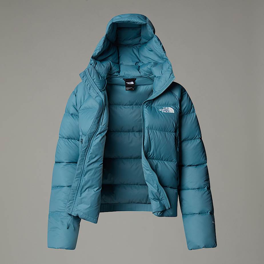 Women The North Face Hyalite Down Hooded Jackets Blue | NF0A01A4P