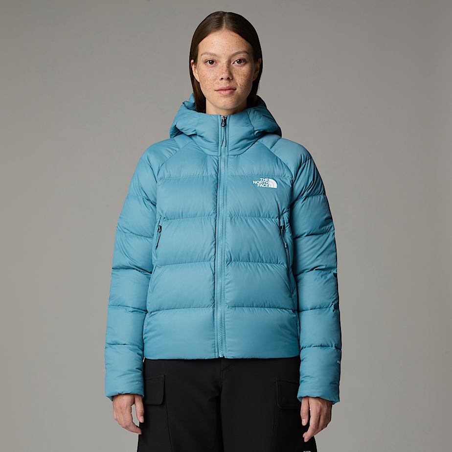 Women The North Face Hyalite Down Hooded Jackets Blue | NF0A01A4P