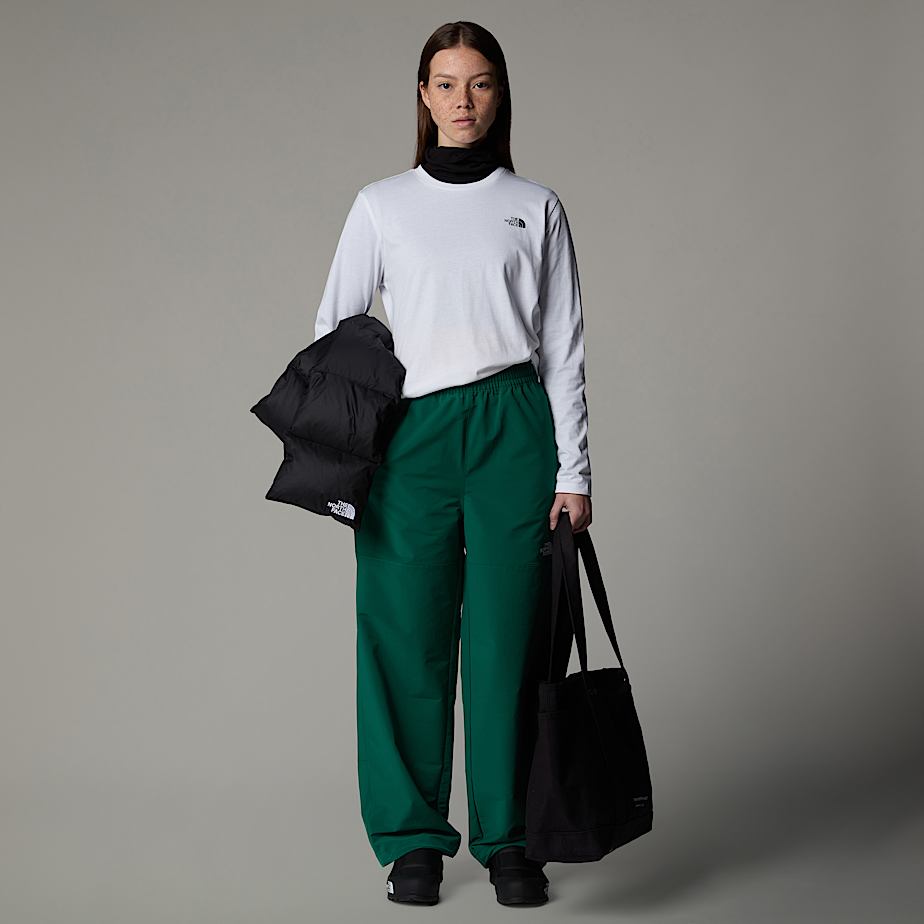 Women The North Face Long-Sleeve Simple Dome T Shirts White | NF0A76X4A