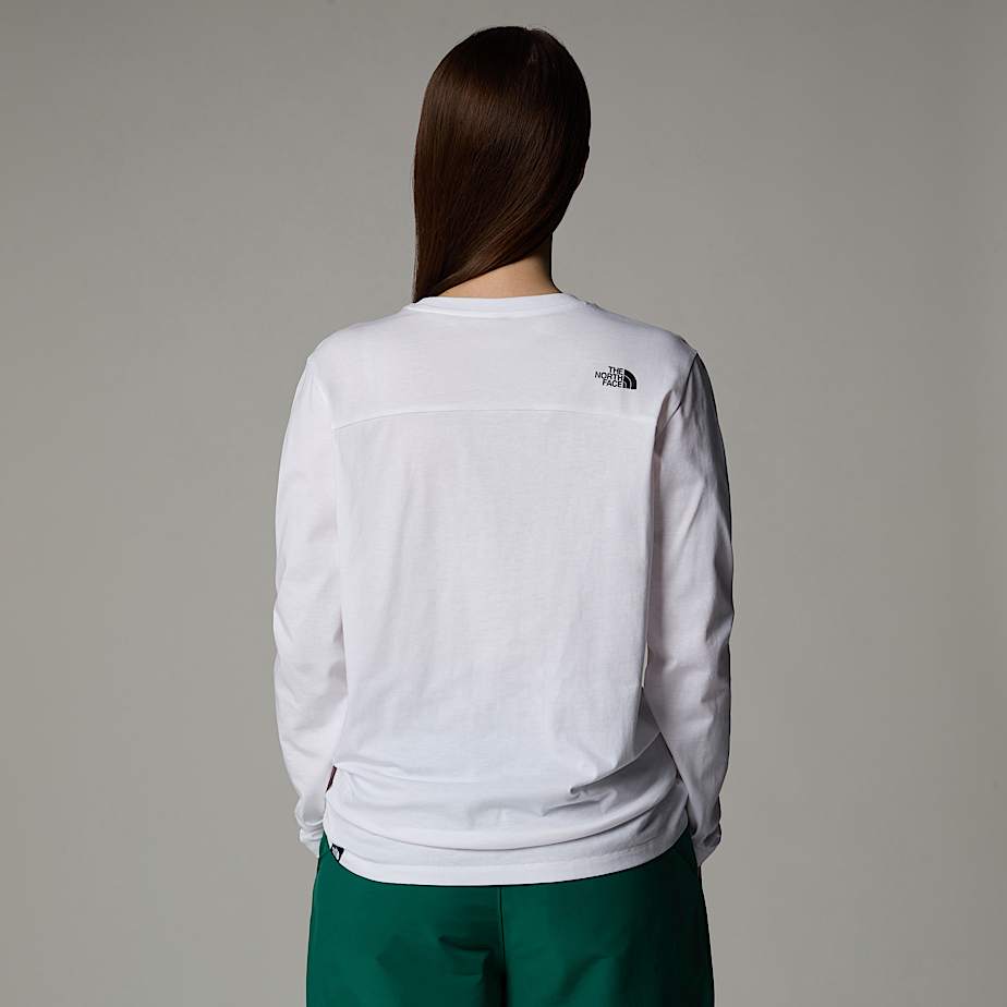 Women The North Face Long-Sleeve Simple Dome T Shirts White | NF0A76X4A