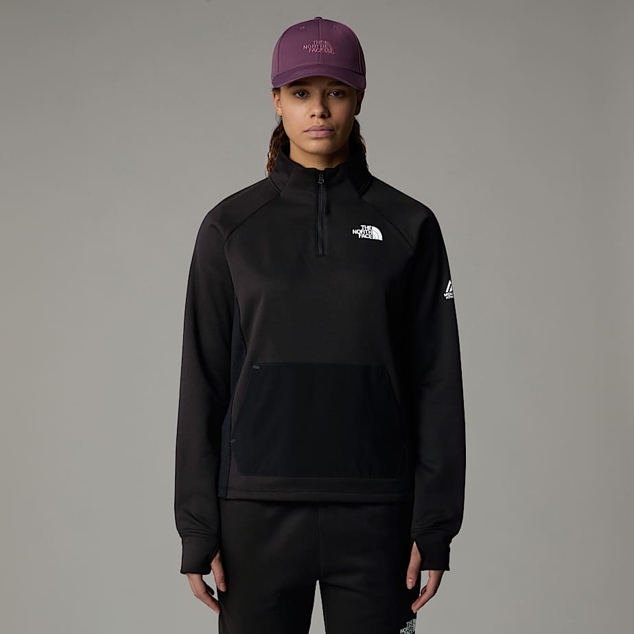 Women The North Face Mountain Athletics 1/4 Zip Fleece Pullover Black | NF0A91D0W