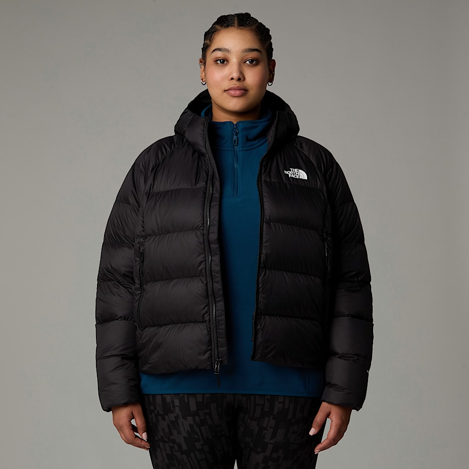 Women The North Face Plus Size Hyalite Down Hooded Jackets Black | NF0A08I8L