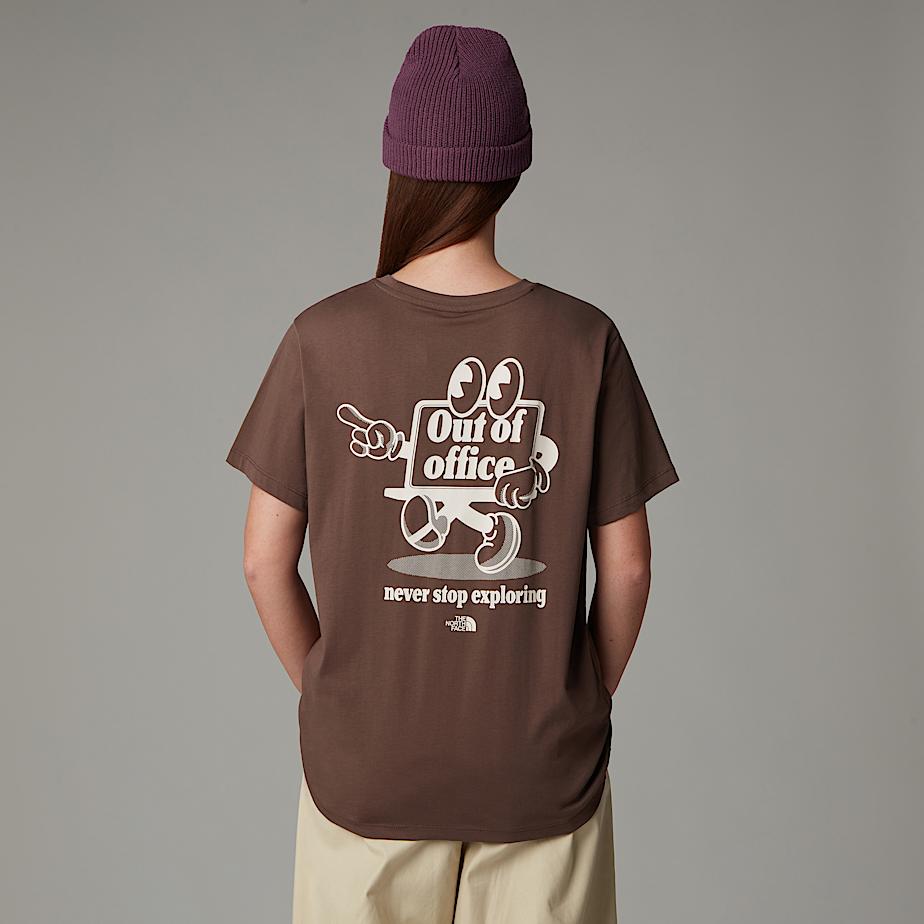 Women The North Face Relaxed Cartoon T Shirts Brown | NF0A89F1W