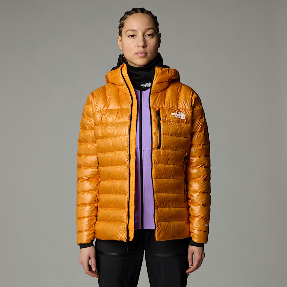 Women The North Face Summit Breithorn Hooded Down Jackets Apricot | NF0A54W4X