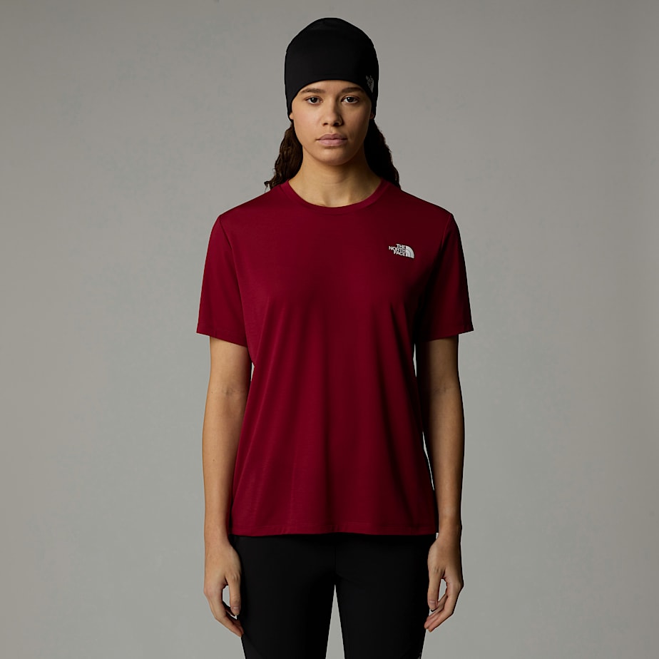 Women The North Face Topographic Foundation T Shirts Red | NF0A45K7M