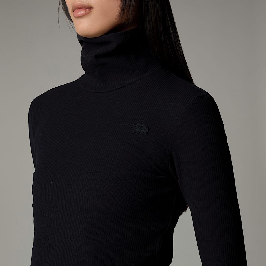 Women The North Face Turtleneck Long-Sleeve T Shirts Black | NF0A50X3I